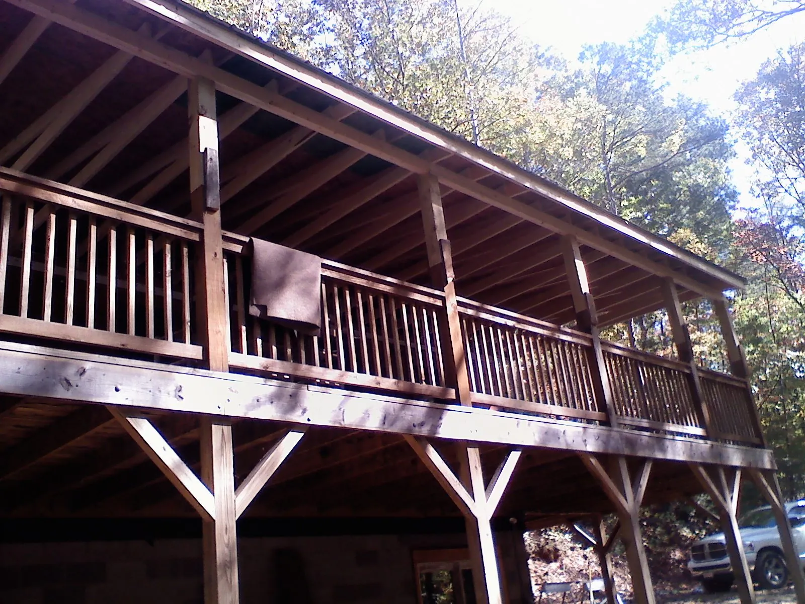 Timber framing under a new elevated porch and deck — Roof Leak Repair in Livingston Manor by Roofing Brothers